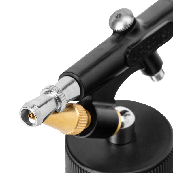 Аэрограф с нижним бачком AB2, 0,8 мм, 22 мл, 11 л/мин Denzel цена