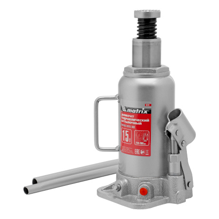Домкрат гидравлический бутылочный, 15 т, высота подъема 230-460 мм Matrix цена