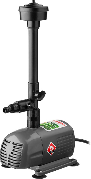 Насос фонтанный, ЗУБР ЗНФЧ-33-2.5, для чистой воды, напор 2,5 м, насадки: колокольчик, гейзер, каскад, 50 Вт, 33 л/мин ЗНФЧ-33-2.5