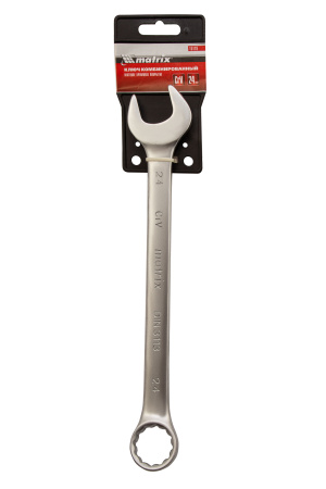 Ключ комбинированный, 24 мм, CrV, матовый хром Matrix