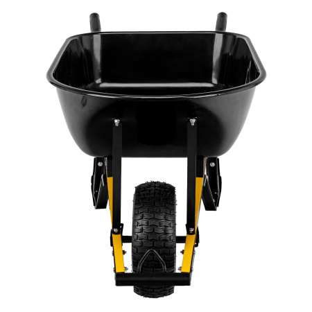 Тачка строительная, усиленная, объем 140 л, 230 кг, колесо 15х6.00-6 Denzel цена