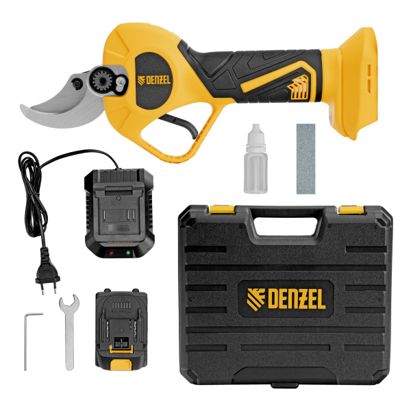 Секатор аккумуляторный, бесщет., CP-40BL, Li-Ion, 20 В, лезвия SK5 Denzel цена