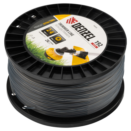 Леска для триммера двухкомпонентная круглая, 2,4мм х 192м, на DIN катушке EXTRA CORD Denzel цена