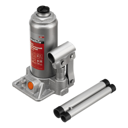 Домкрат гидравлический бутылочный, 3 т, h подъема 178-343 мм Matrix цена