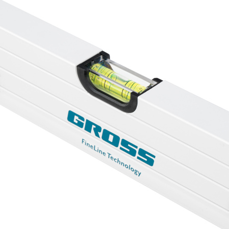 Уровень алюминиевый, 800 мм, усиленный, рукоятки, фрезерованный, 3 глазка, магнитный Gross цена