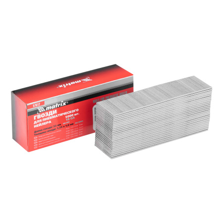 Гвозди для пневматического нейлера, длина 32 мм, ширина 1.25 мм, толщина 1 мм, 5000 шт Matrix цена