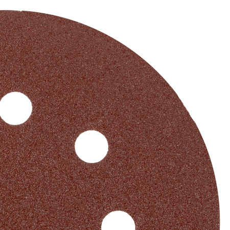 Круг абразивный на ворсовой подложке под "липучку", перфорированный, P 100, 125 мм, 5 шт Matrix