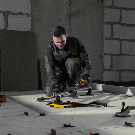 Плиткорез рельсовый 800х16мм, каретка на подш., стальная станина, усил. рукоятка-пенал Denzel цена