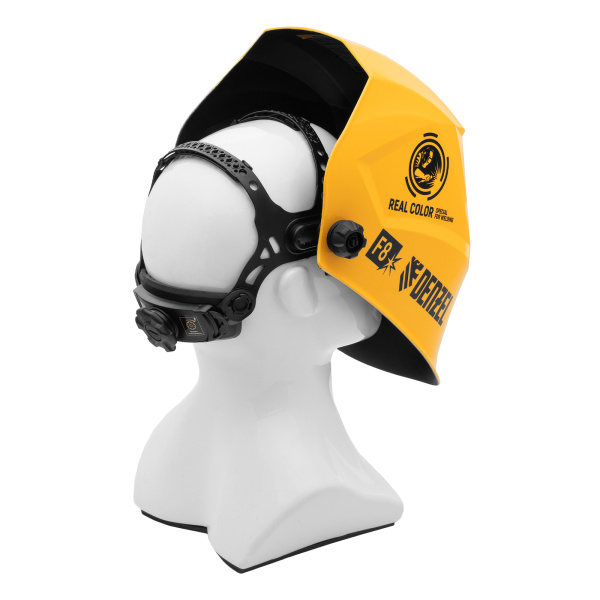 Щиток защитный лицевой (маска сварщика) F8, см. окно 100х50, Real Color, DIN4/5-8/9-13// Denzel цена