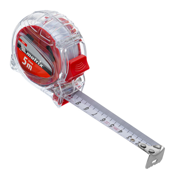 Рулетка Crystal,5 м х 25 мм,корпус из поликарбоната Matrix цена