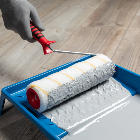 Валик для внутренних работ синтетический, с двухком.ручкой, 250 мм, ворс 12 мм, D 48 мм, D ручки 6 мм, полиакрил Matrix цена