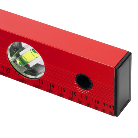 Уровень алюминиевый, 1200 мм, 3 глазка, красный, линейка Matrix цена