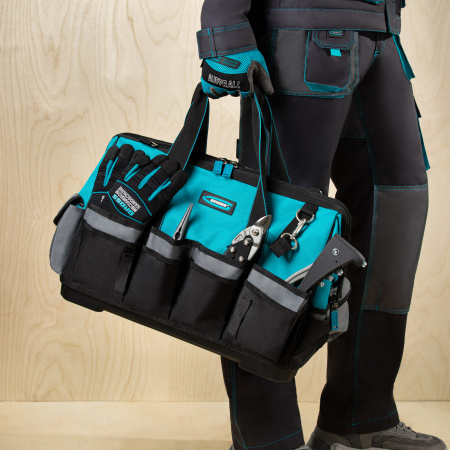 Сумка для инструмента HanD Werker, 42 кармана, дно пластик, наплечный ремень, 475 х 260 х 360 мм Gross цена