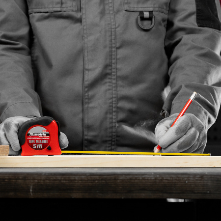 Рулетка Double fixation,5 м х 19 мм,обрезиненный корпус,двойная плавная фиксация Matrix цена