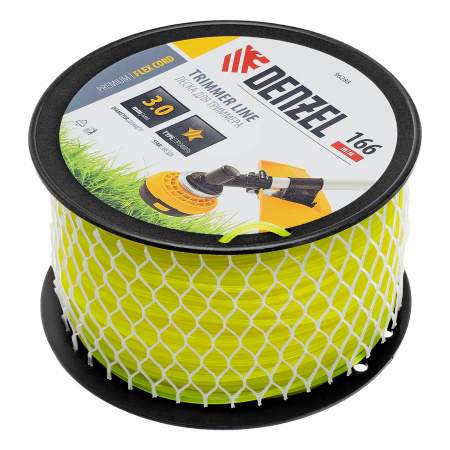 Леска для триммера звезда, 3,0мм х 166м, на DIN катушке FLEX CORD Denzel цена