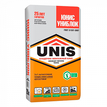 Юнис Униблок кладочно монтажный клей 25 кг