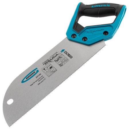 Пила для фанеры с запилом Piranha, 300 мм/12", 11-12 TPI, каленый зуб 3D, двухкомпонентная рукоятка Gross цена