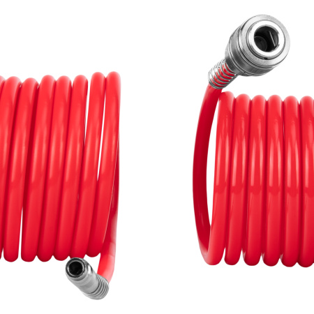 Шланг спиральный воздушный, 5 м, с быстросъемными соединениями Matrix цена