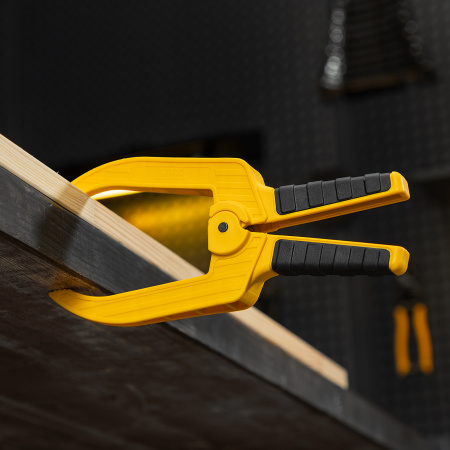 Струбцина клещеобразная, удлиненная 75 х 110 мм двухкомпонентные рукоятки Denzel цена