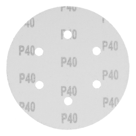 Круг абразивный на ворсовой подложке под "липучку", перфорированный, P 40, 150 мм, 5 шт Matrix