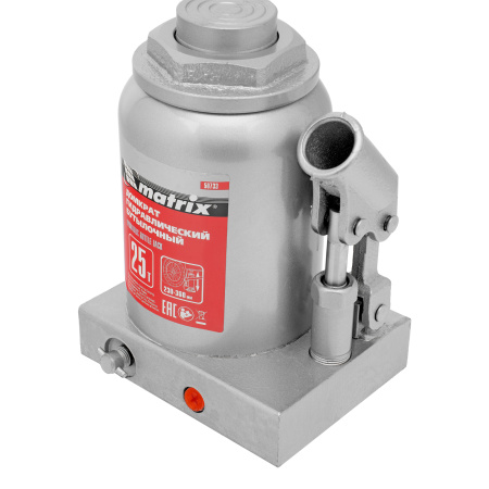 Домкрат гидравлический бутылочный, 25 т, высота подъема 230-360 мм Matrix цена