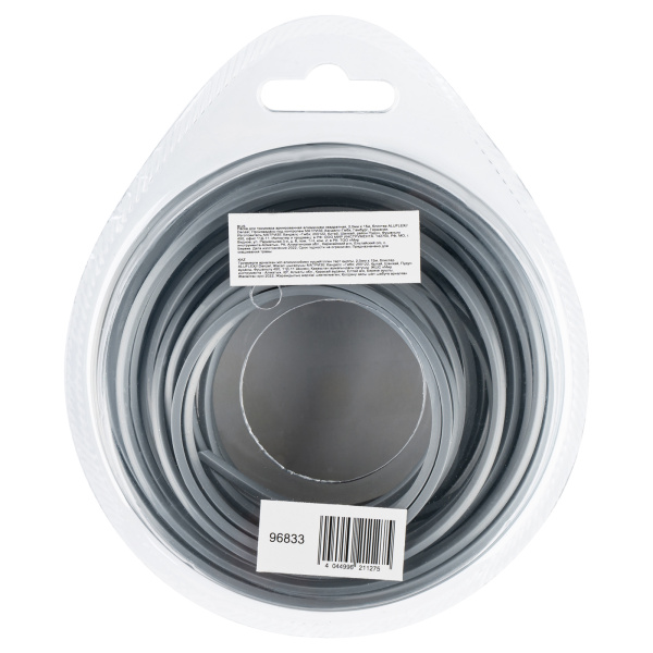 Леска для триммера армированная алюминием квадратная, 2,0мм х 15м, блистер ALUFLEX Denzel цена