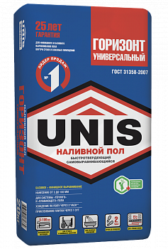 Пол наливной Unis Горизонт Универсальный 20 кг Юнис Горизонт универсальный быстротвердеющий 20 кг
