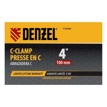 Струбцина G-образная, 4", 100 мм// Denzel цена