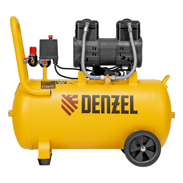 Компрессор безмасл. малошумный DLP-1500/50, 1,5 кВт,50 л, 2850 об/мин, 250 л/мин Denzel