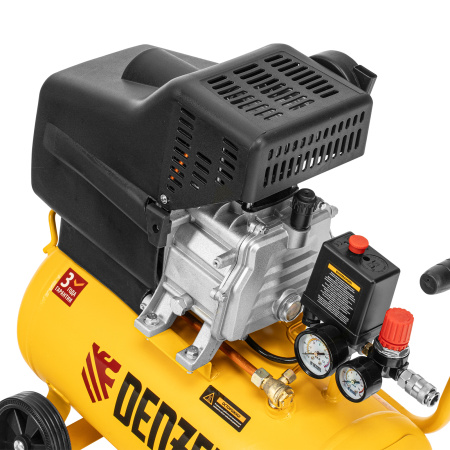 Компрессор воздушный DC1500/24, прямой привод, 1.5 кВт, 24 литра, 220 л/мин Denzel