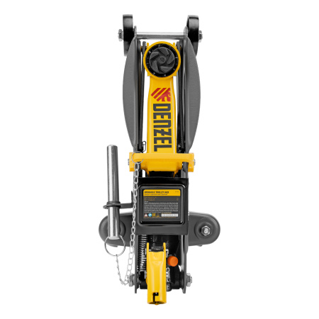 Домкрат гидравлический подкатной с фиксатором, 2 т, 130-330 мм, в кейсе Denzel цена