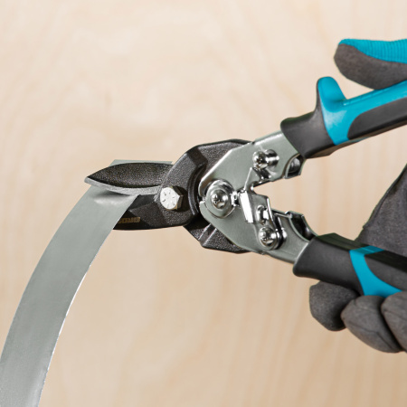 Ножницы по металлу"Piranha"усиленные, 255 мм, прямой рез, сталь СrMo, двухкомпонентные рукоятки Gross