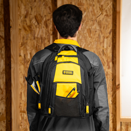 Рюкзак для инструмента, 365х190х430 мм, 3 отделения, 26 карманов Denzel цена