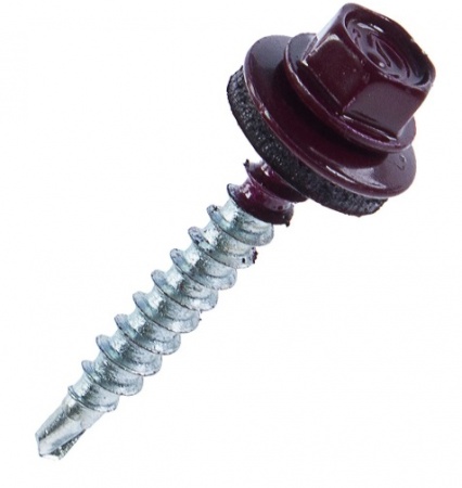 Саморезы металл-дерево 4.8x35 мм цвет красный, 150 шт.