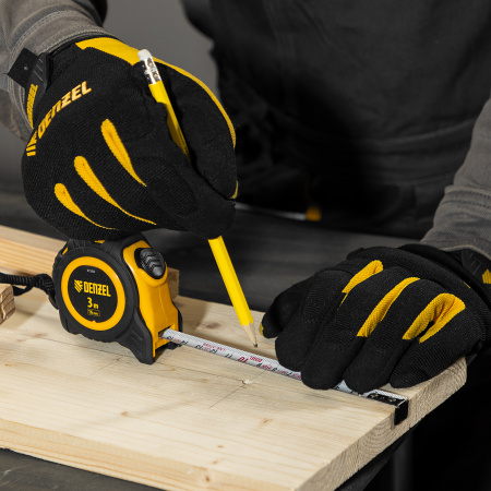 Рулетка 3м х 16мм, обрезиненный корпус, автоматическая фиксация Denzel цена