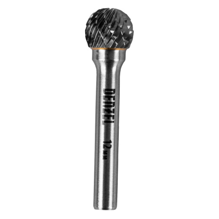 Борфреза по металлу твердосплавная, шарообразная, тип-D, 12 мм Denzel