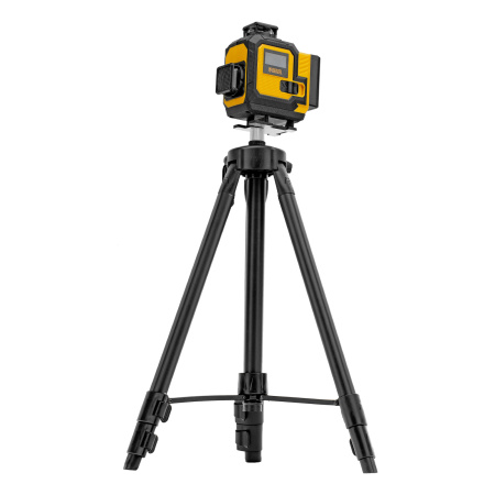 Лазерный уровень мультипризменный DLV 360-4T, 30 м, зеленый луч, Li-Ion 2,4 Aч, штатив// Denzel цена