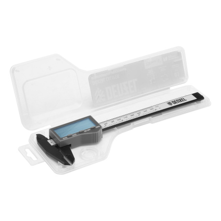 Штангенциркуль пластиковый, 150 мм, электронный, большой дисплей, с глубиномером Denzel цена