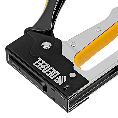 Степлер металлический, скобы в комплекте, 2К рукоятка, тип 53, 6-10 мм Denzel цена