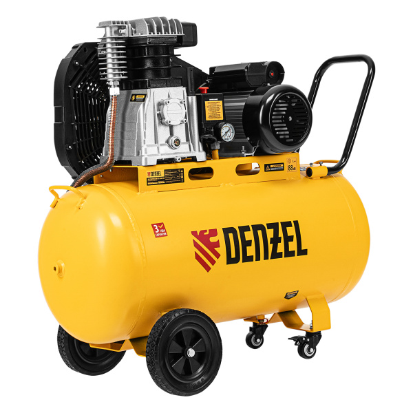 Компрессор воздушный рем. привод BCI 2200/100, 2,2 кВт, 100 литров, 420 л/мин Denzel
