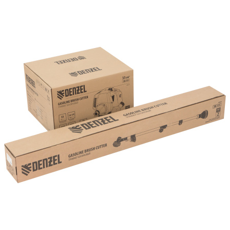 Триммер бензиновый DR-33S, 33 см3, разъемная штанга, состоит из 2 частей Denzel цена
