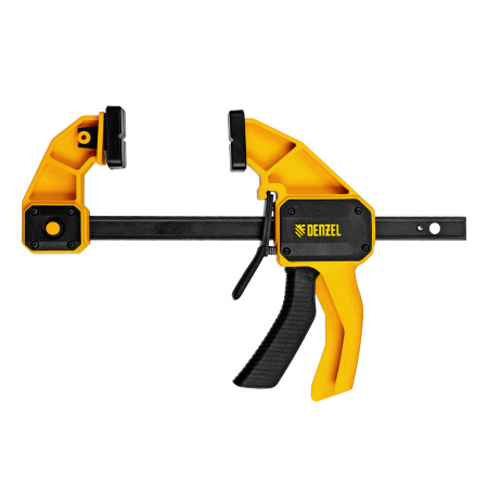 Струбцина F-образная, быстрозажимная, 150 х 80 мм, усиленный нейлоновый корпус Denzel цена