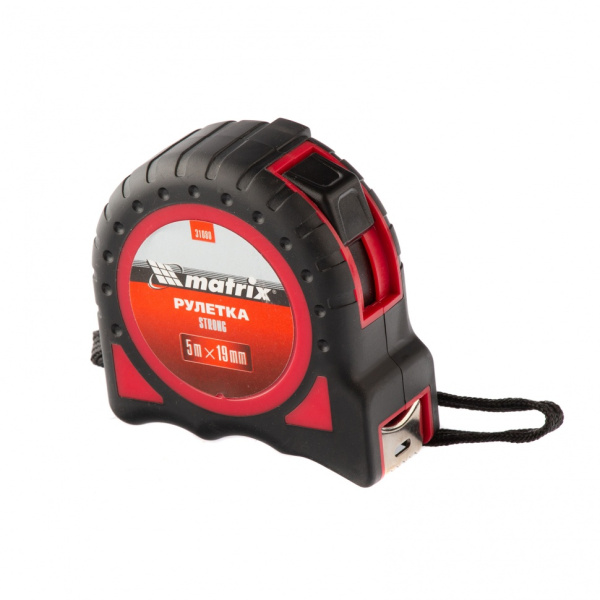 Рулетка Strong,5 м х 19 мм,обрезиненный корпус Matrix цена