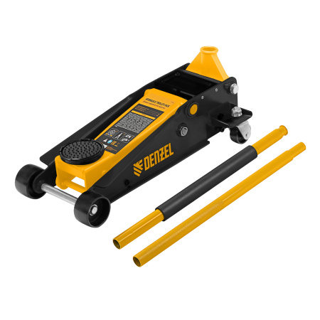 Домкрат гидравлический подкатной 3 т, с фиксатором, быстрый подъем, 135-480 мм, профессиональный Denzel цена