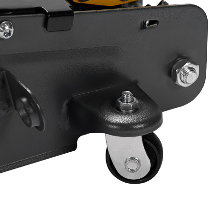 Домкрат гидравлический подкатной с фиксатором, 2,8 т, 135-385 мм, в кейсе Denzel цена