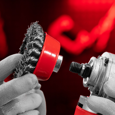 Щетка для УШМ, 75 мм, М14, "чашка", крученая проволока 0.5 мм Matrix