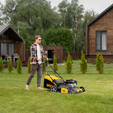 Газонокосилка бензиновая GLR-510SP-ZS, 171 см3, ширина 51 см, привод, травосборник 65 л Denzel цена
