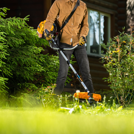 Триммер бензиновый DT 33S, 33 см3, 1.8 л. с, разъемная штанга, состоит из 2 частей Denzel цена