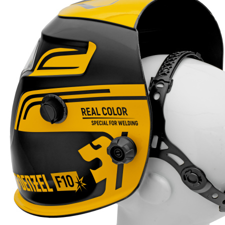 Щиток защитный лицевой (маска сварщика) F10, см. окно 100х96, Real Color, DIN 4-8/9-13 Denzel цена