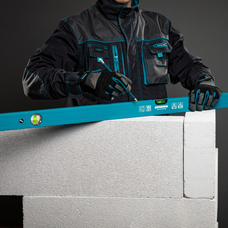 Уровень алюминиевый усиленный, 1200 мм, 3 глазка Gross цена